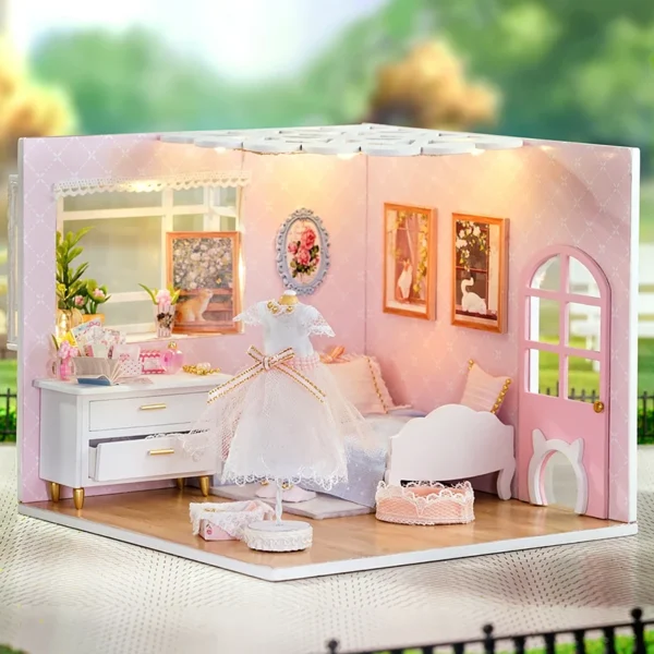 Miniature Dollhouse Kits: DIY Wooden Model with LED, Furniture, and Home Decorations - Image 4