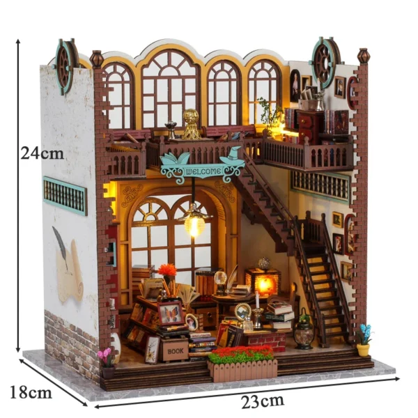 Miniature Dollhouse Kits DIY Wooden House with Furniture & Lights - Image 4