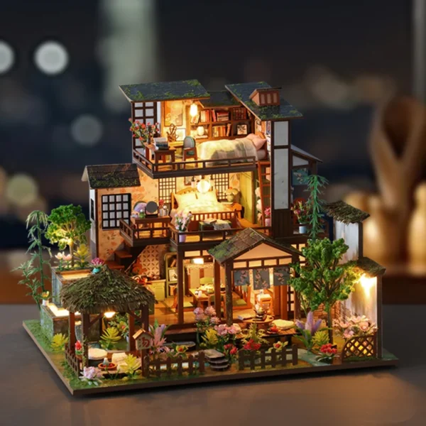 DIY Miniature Dollhouse Kits - Bamboo Courtyard Villa with Furniture, Perfect Girls' Gift - Image 4