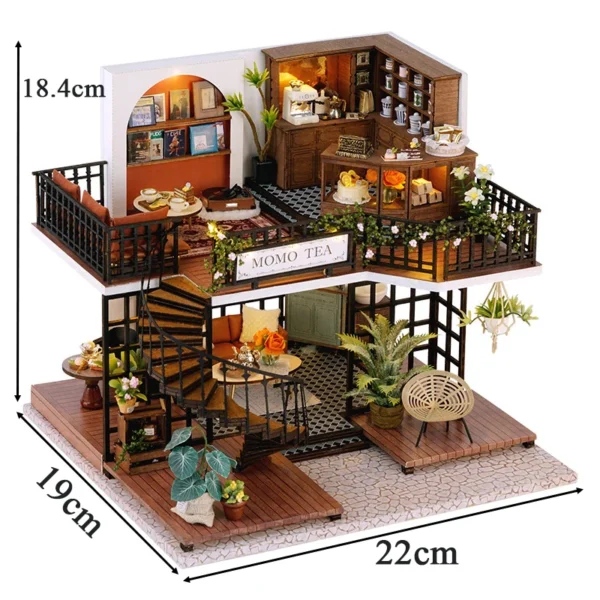 Miniature Dollhouse Kits With Furniture - DIY Momo Coffee Shop - Image 6