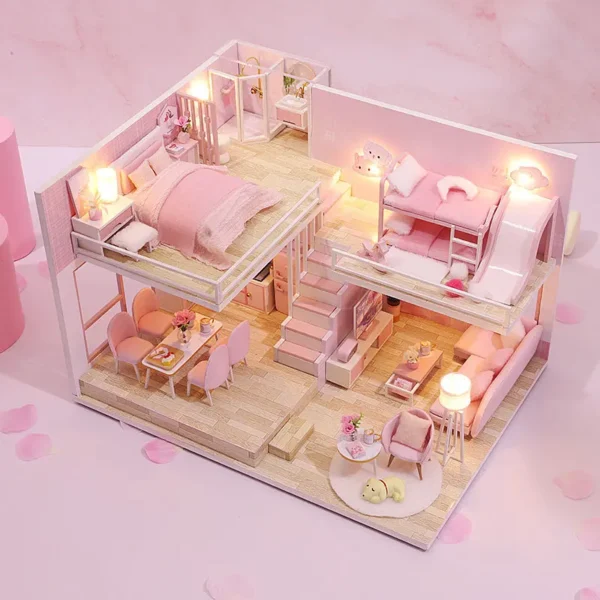 Miniature Dollhouse Kits with Furniture & Lights - DIY Puzzle Toys for Kids & Gifts - Image 3