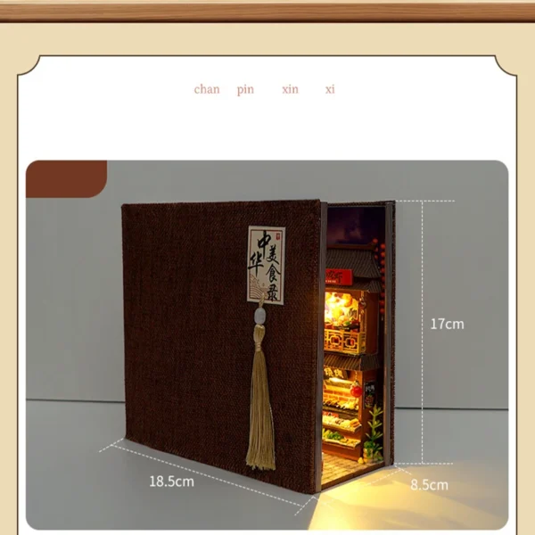 Miniature Dollhouse Kits: DIY Wooden Bookshelf Shelf Insert Anime Model Kit - Image 3