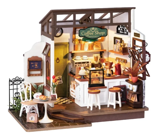 Miniature Dollhouse Kits Cafe 3D Puzzle DIY Model Craft Gift