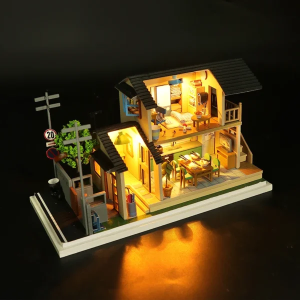 Miniature Dollhouse Kits: DIY Wooden Villa with Furniture & Light - Image 2