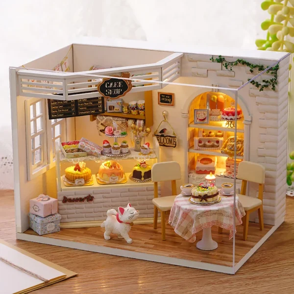 Miniature Dollhouse Kits 3D Puzzle with Furniture & LED Lights - Image 4