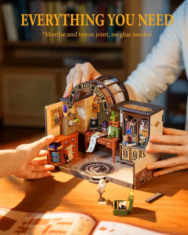 Miniature Dollhouse Kits DIY Magic Study With LED & Furniture - Image 4