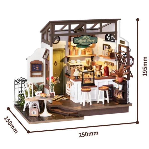 Miniature Dollhouse Kits DIY 3D Café Puzzle Model Craft Gift - Image 2