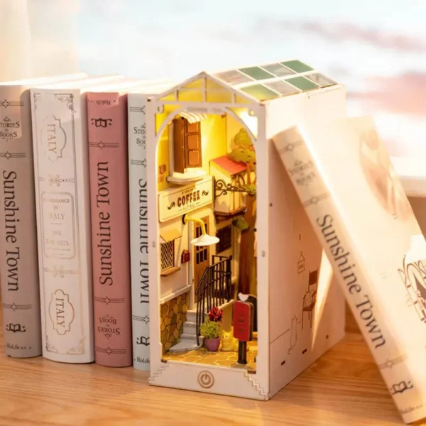 Miniature Dollhouse Kits Book Nook DIY Bookend Model With Light - Image 3