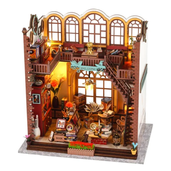 Miniature Dollhouse Kits DIY Wooden House with Furniture & Lights