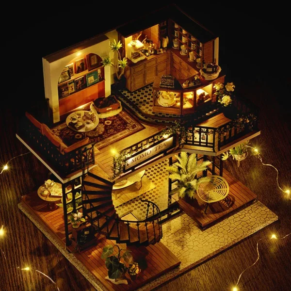 Miniature Dollhouse Kits With Furniture - DIY Momo Coffee Shop - Image 4